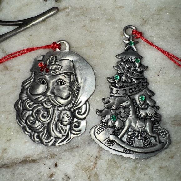 Avon Pewter Christmas Ornaments x 6 - Picture 13 of 14
